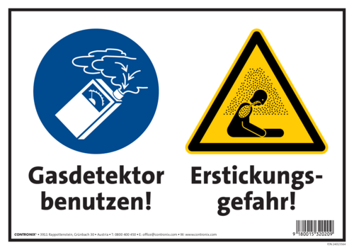 24015564 Aufkleber Gasdetektor Erstickungsgefahr