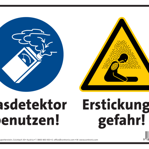 24015564 Aufkleber Gasdetektor Erstickungsgefahr